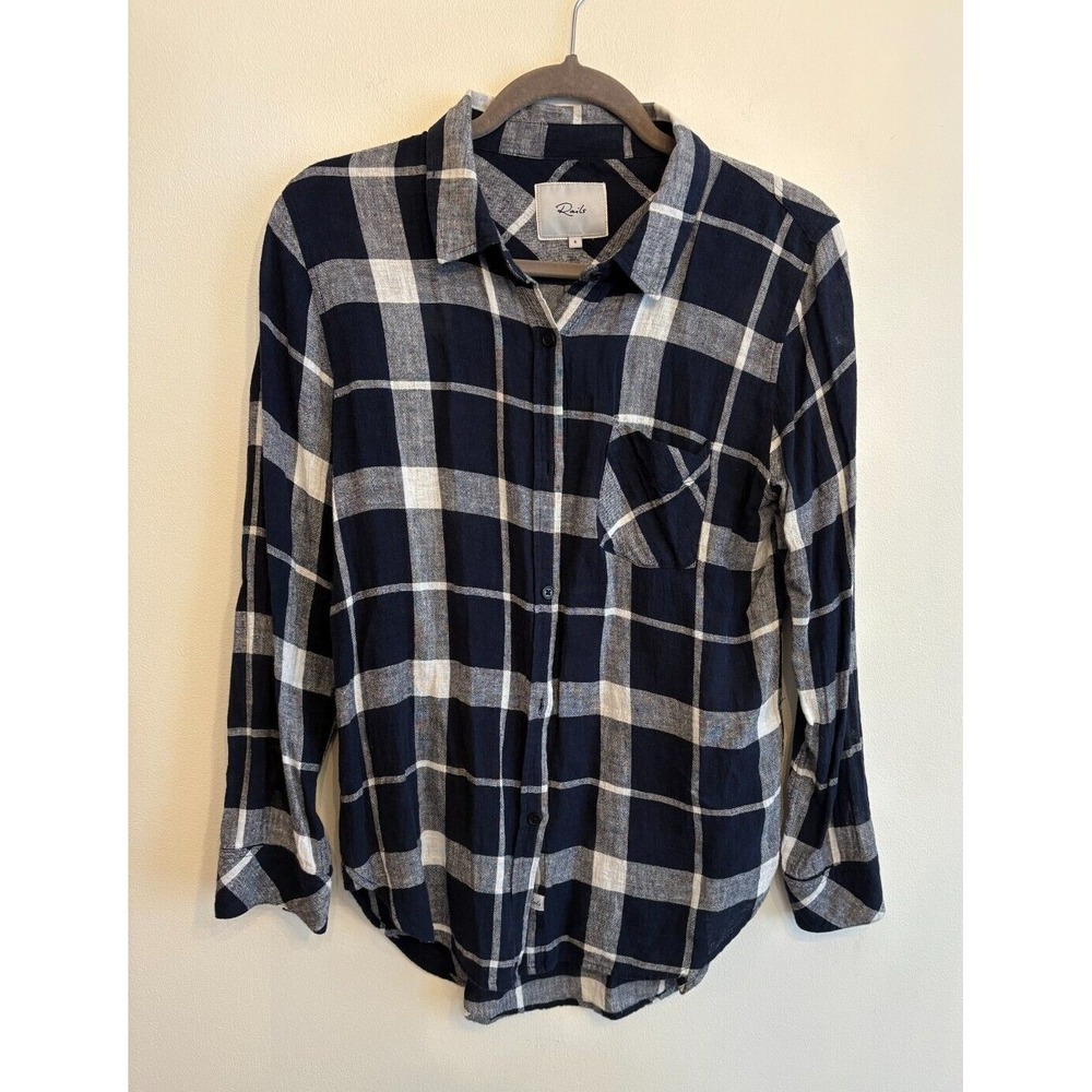 Rails Plaid Button Down Shirt‎ Women Blue Size Small S
